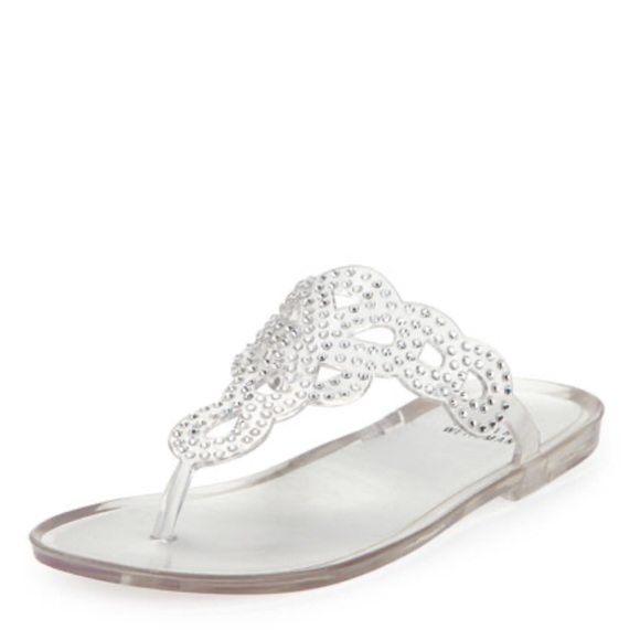 stuart weitzman crystal jelly sandals